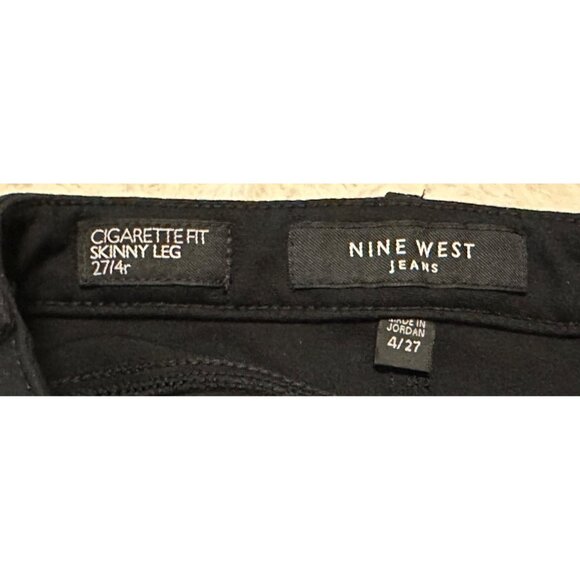 Womens Nine West Jeans Black Low-Rise Skinny Leg Fit Rayon Blend Size 27/4R READ - Picture 4 of 15